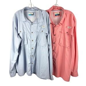 2x Magellan Fishing Shirts 3XL Long Sleeve Button Up Checkered